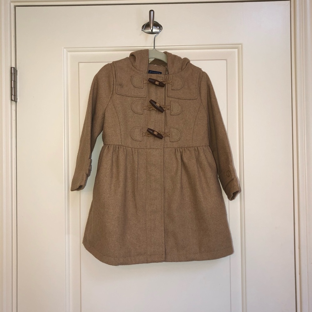 Wool hooded duffel coat - size 3
